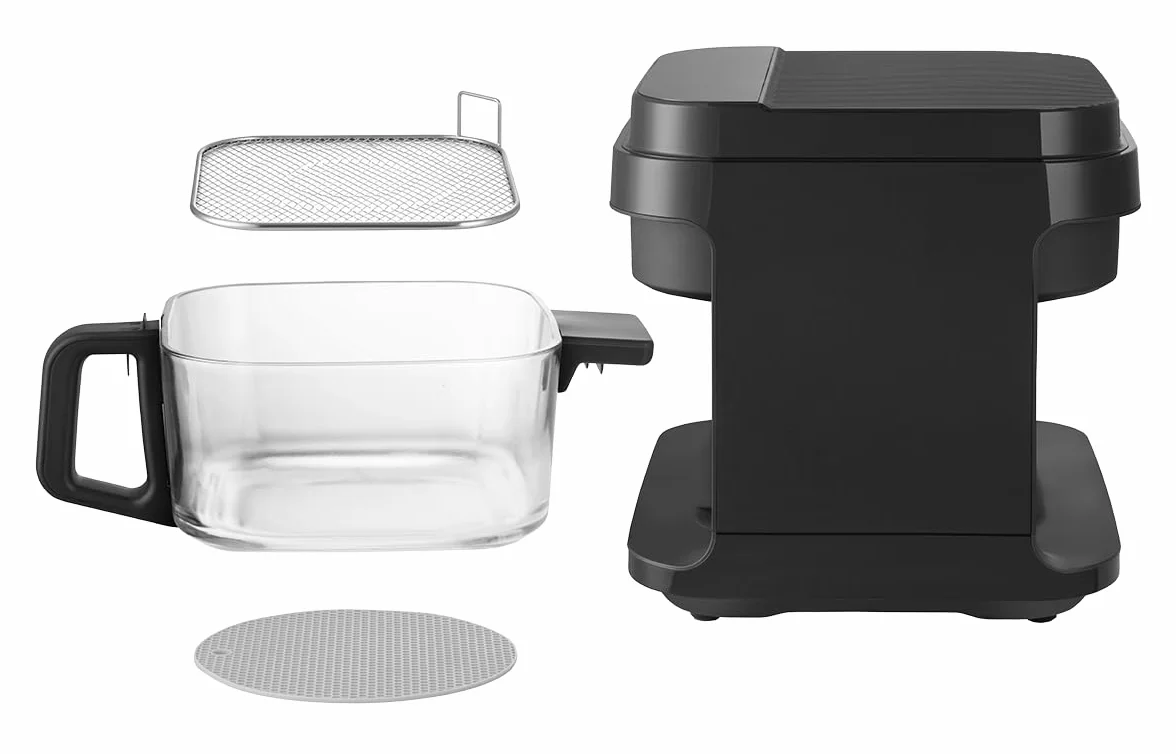 Freidora de aire caliente GLASS & FAST FR5500, 5,5 L, color negro