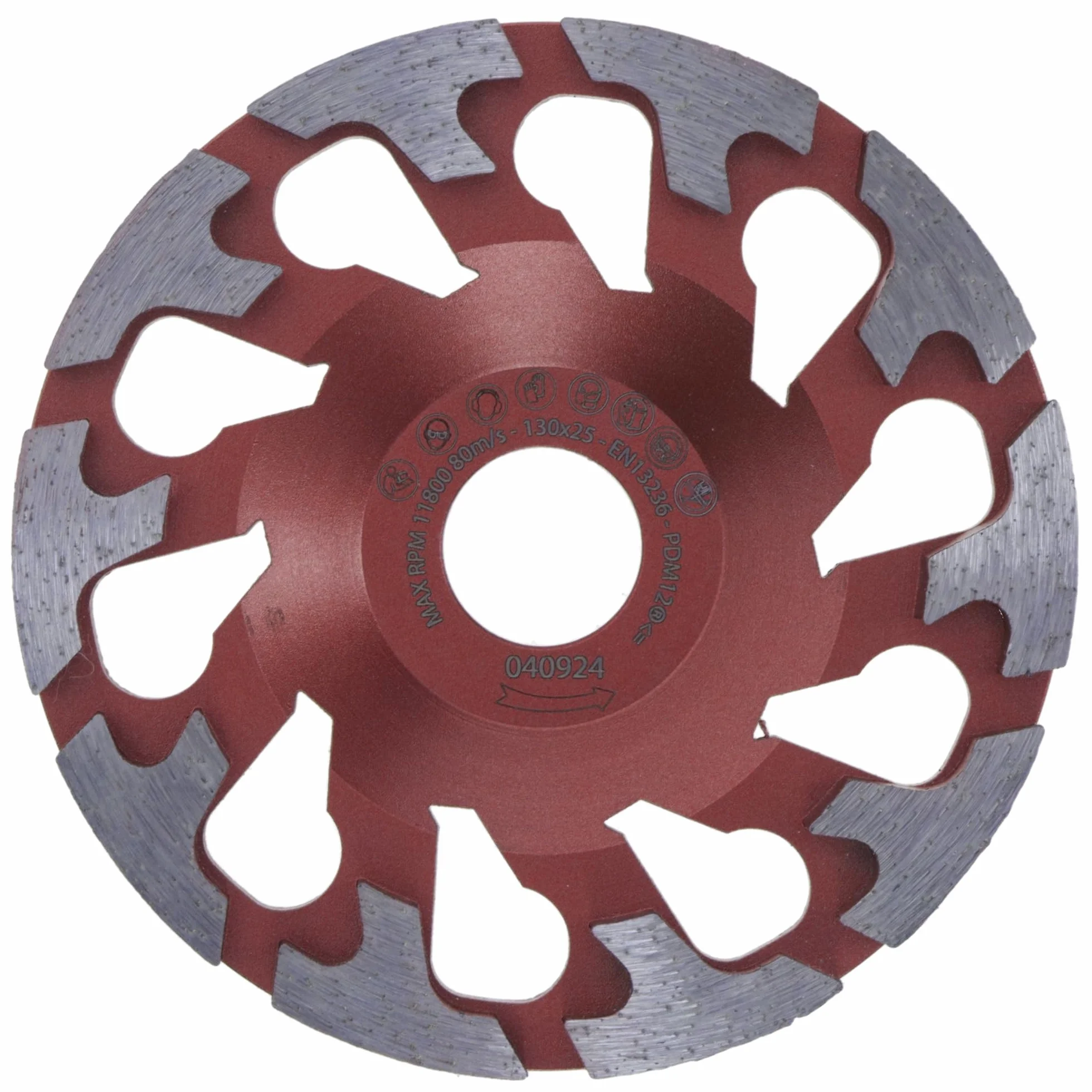 PRODIAMANT Muela de copa diamantada 130 x 25 mm - para hormigón duro, uso industrial, para amoladora de hormigón