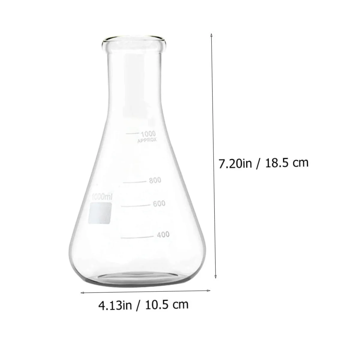 Anneome Matraz Cónico de Vidrio de Borosilicato 5 Piezas para Laboratorio | Boca Estrecha, Fondo Plano y Graduaciones Estándar, 50ml a 1000ml, Uso en Educación