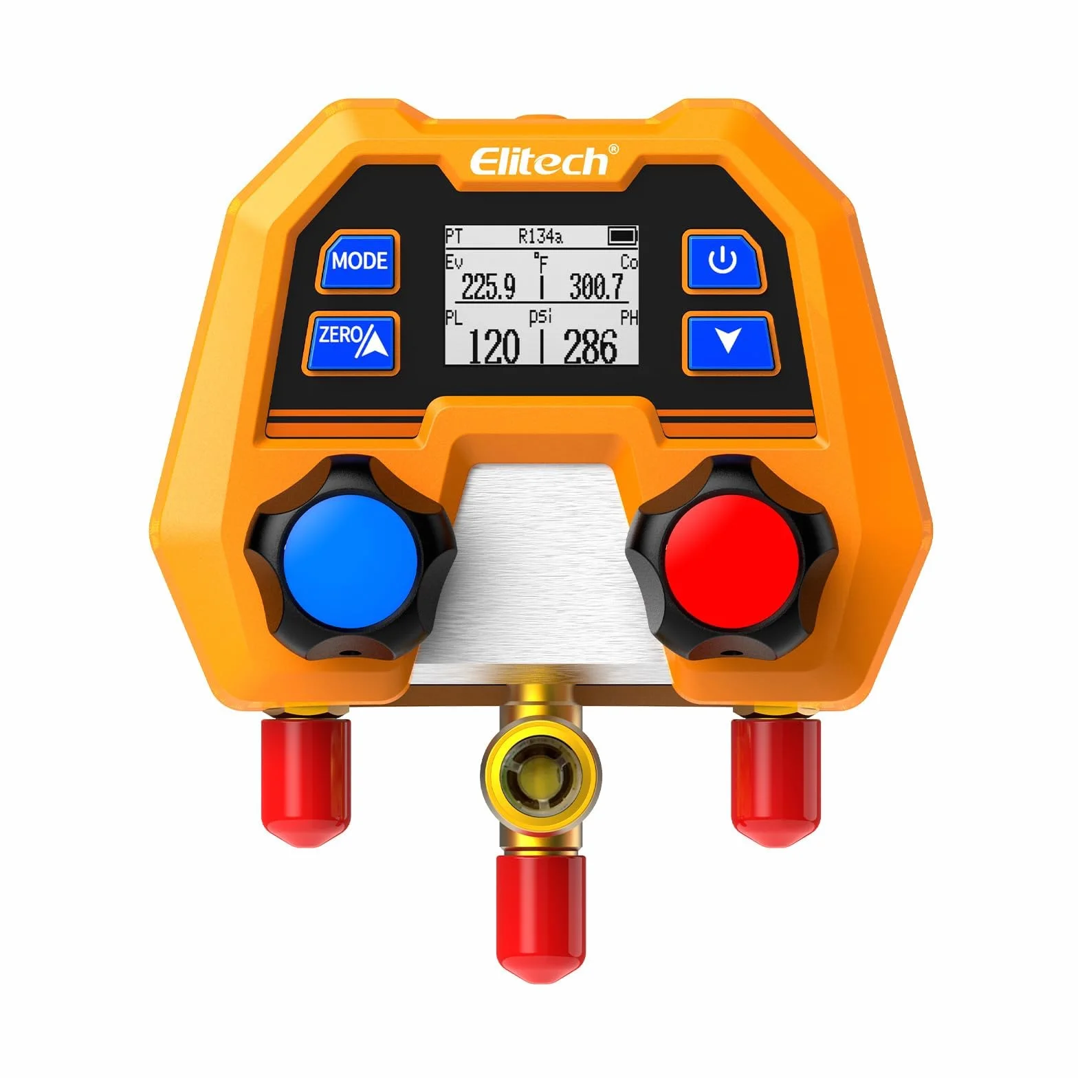 Elitech Manómetro Digital HVAC DMG-2SE Medición Presión Temperatura 3 Puertos Pantalla LCD R410A R454B R134