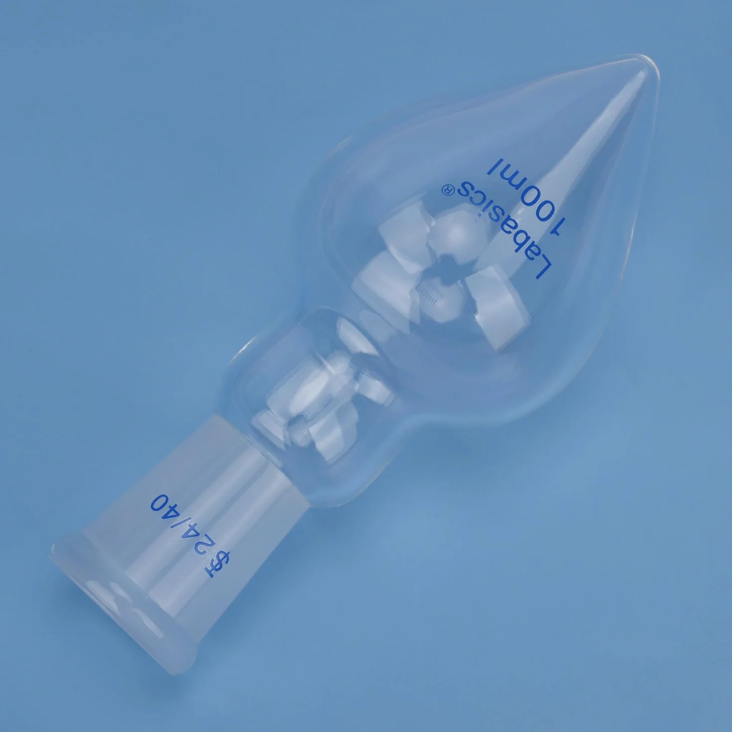 Labasics Matraz de Recuperación de Vidrio de Borosilicato, Cuello de Pared Gruesa, Junta Cónica 24/40, 100 ml para Evaporador Rotativo