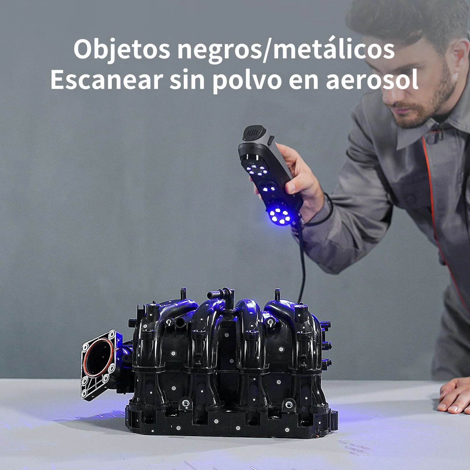 Creality Sermoon S1 3D-Scanner, Precisión volumétrica de 0,02 mm, 90 FPS, 1+7+34 láseres azules + NIR, objetos de 5 mm a 4000 mm, software de IA, impresión CAD/3D