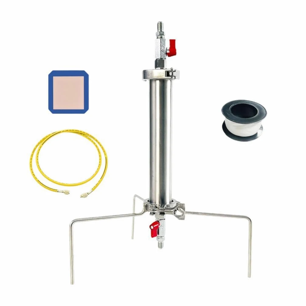 Tubo Vacío Acero Inoxidable Con Trípode 90G | capacidad 90g, acero pulido, facil limpieza, extraccion eficiente