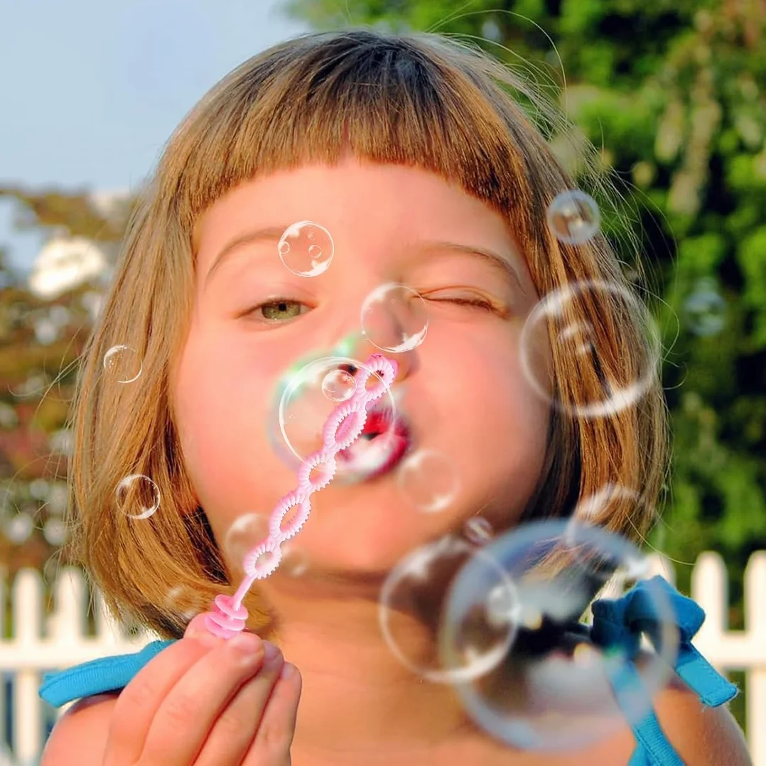 Pompas de Jabón Niños 20 Piezas Sopladores de Burbujas con Forma de Corazón 5 Agujeros Juguetes para Fiesta Rosa y Blanco