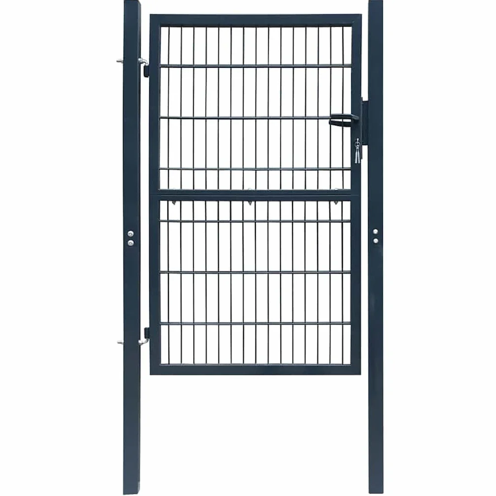 vidaXL Puerta de Valla 2D (Individual) Gris Antracita 100x140 cm