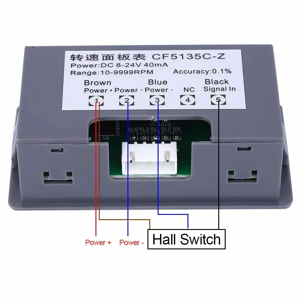 Tacómetro Led Azul Sensor de Proximidad Hall NPN 12x12x4 mm