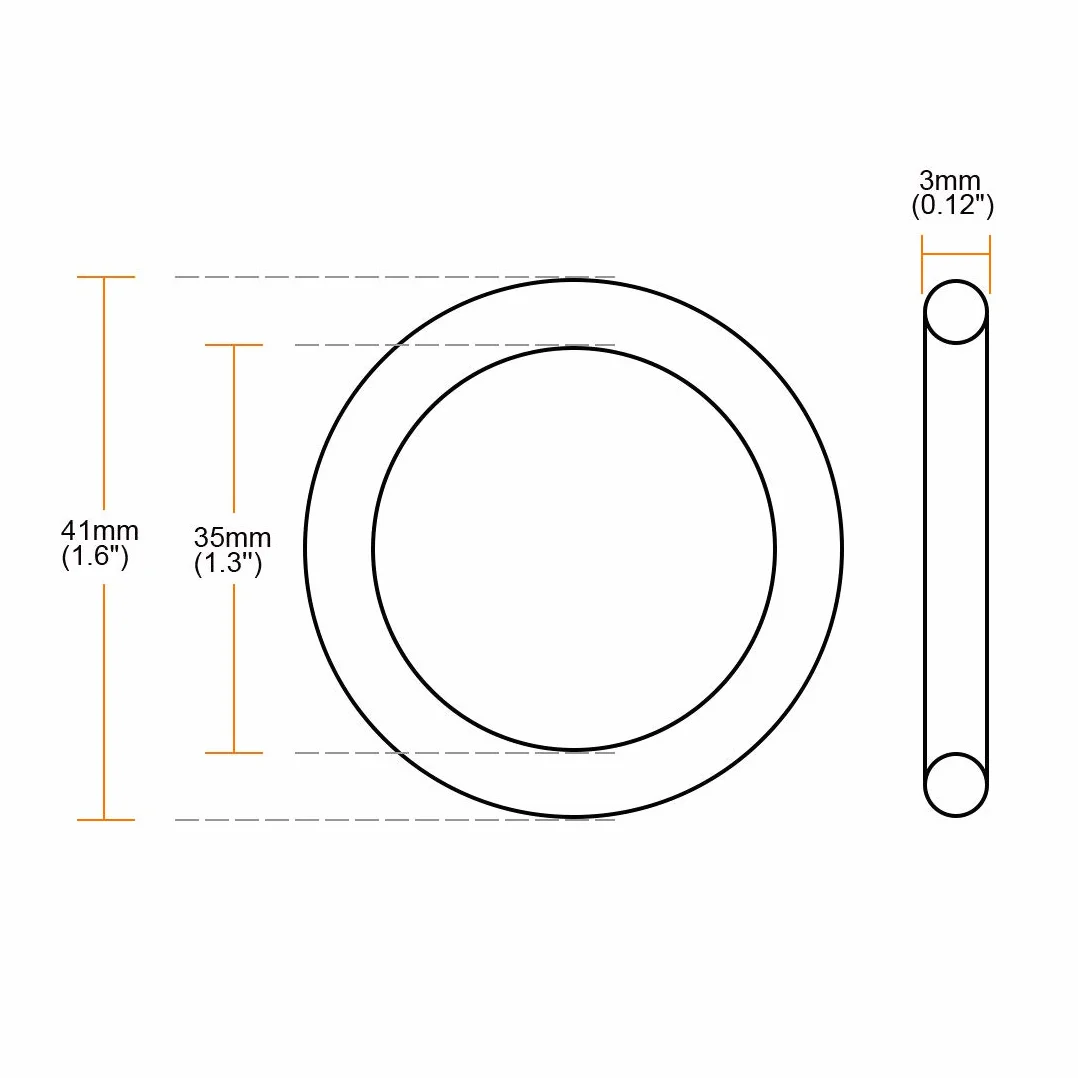 sourcing map Nitrilo Caucho Tóricas Juntas 41mm OD 35mm ID 3mm Paquete 10