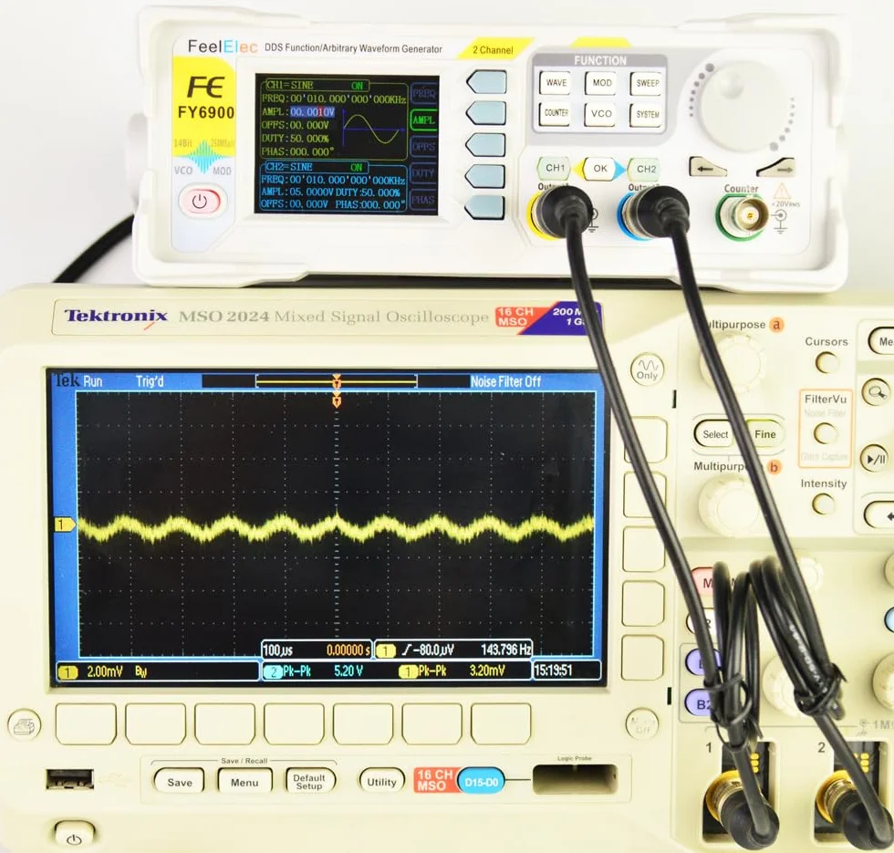 FY6900 20/30/40/50/60/80/100MHz DDS Function Signal Generator Dual-CH Arbitrary Waveform Generator Source Frequency Counter(FY6900 30M)