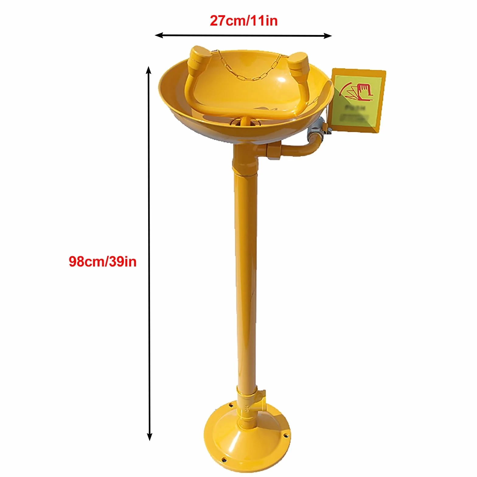 Estación Lavaojos con Flujo de Agua Ajustable, Estación Lavaojos de Emergencia de Acero Inoxidable, para Laboratorio de Fábrica Al Aire Libre(Yellow)