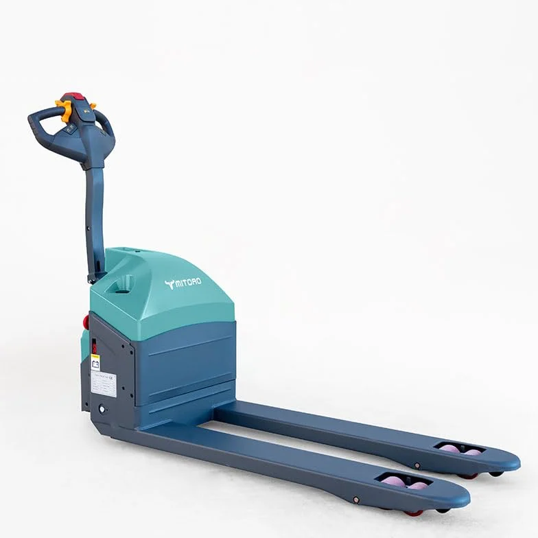 Transpaleta Eléctrica MITORO - 1500kg - Batería de Litio - Horquillas 685x1724mm - Elevación 110mm - Ruedas Poliuretano PU - Frenado Electromagnético - Almacén Logística