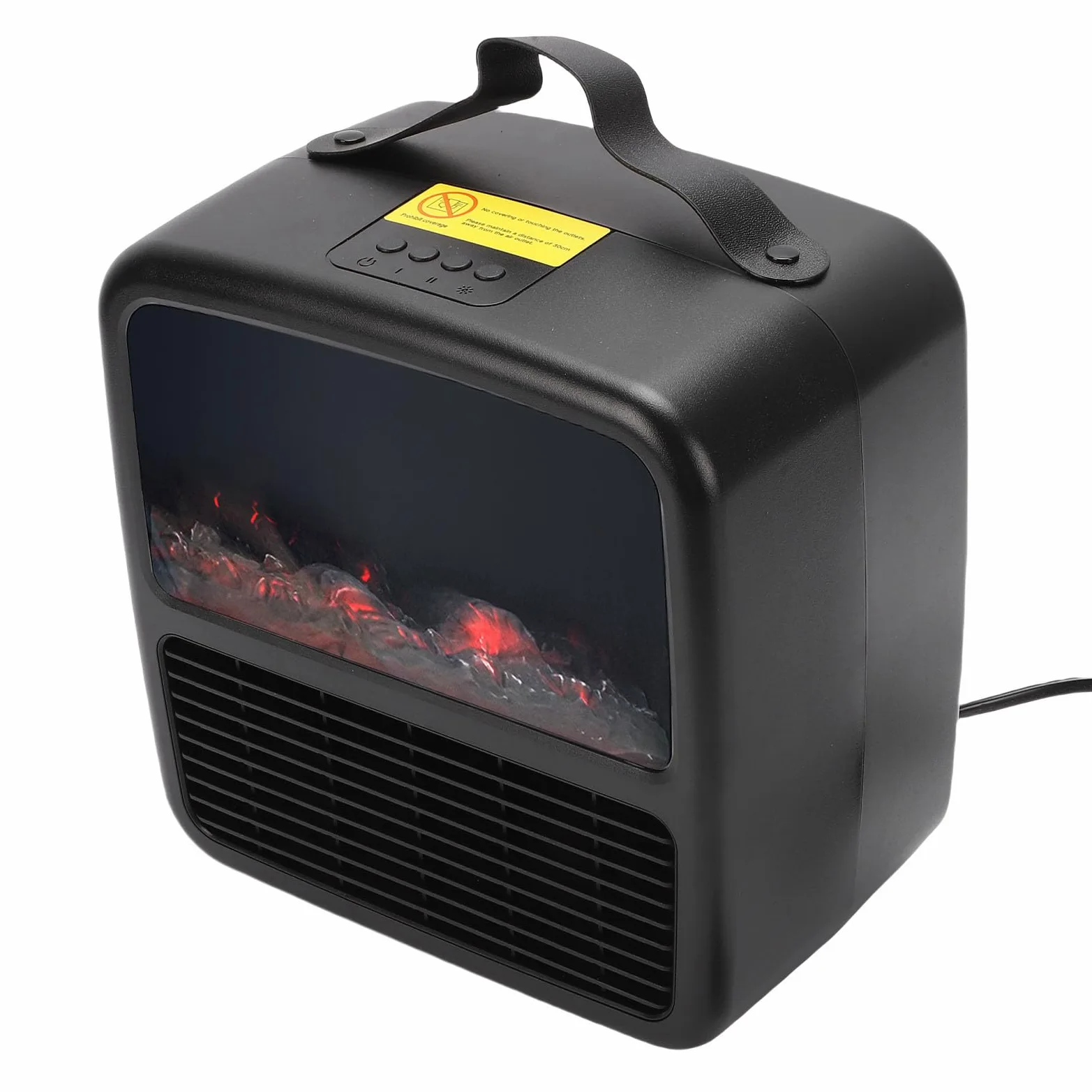 Fdit Calentador Portátil 1500W con Efecto de Fuego 3D Dinámico, Protección contra Sobrecalentamiento, Funcionamiento Silencioso para Oficina en Casa (Enchufe de la UE 230V)
