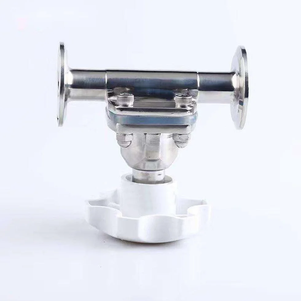 Válvula de diafragma DN40, válvula de diafragma sanitaria de tres abrazaderas de acero inoxidable de 1-1/2 pulgadas para controlar líquidos ultra puros, estériles y corrosivos