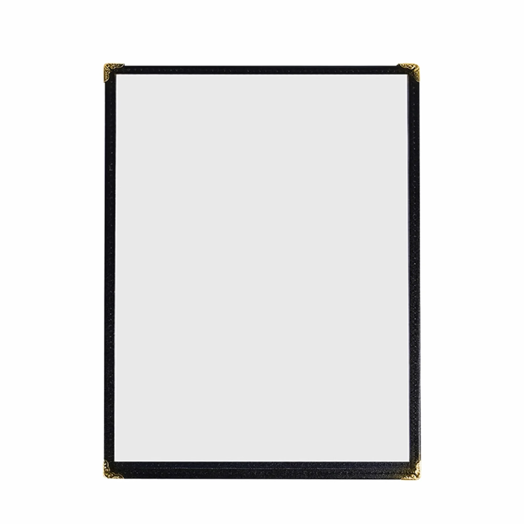Juego de 24 cubiertas para menús, estilo café, doble costura, vinilo transparente (negro, 2 caras/4 , 8,5 x 11)