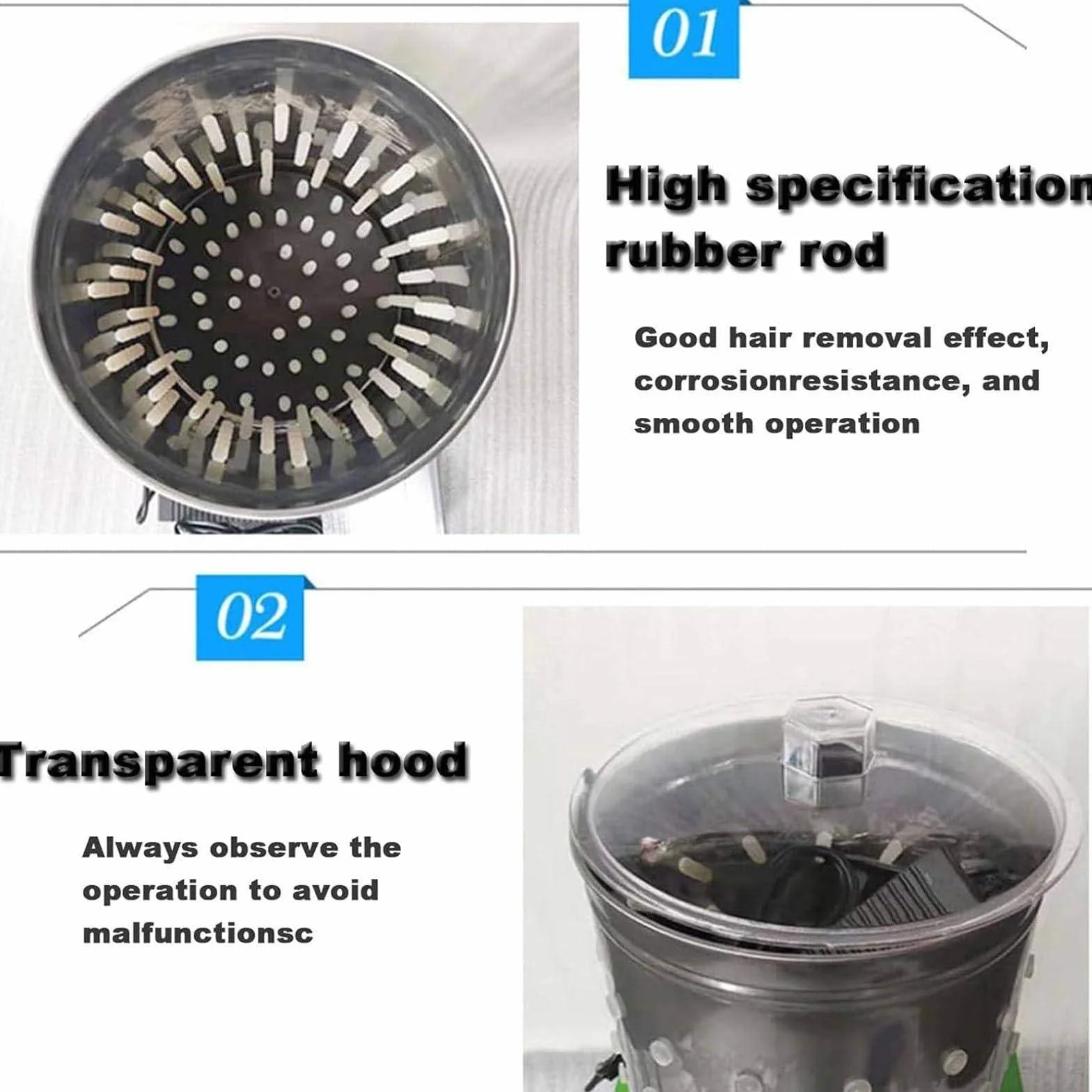 Máquina Desplumadora De Plumas Automática (Depilación Rápida En 10-30 S), Máquina Desplumadora De Aves De Corral De Acero Inoxidable, Máquina Desplumadora De Pollos