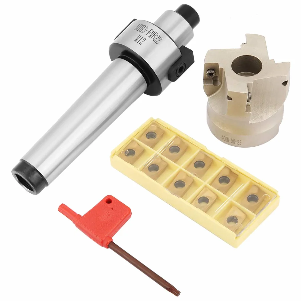 Cortador de molino de extremo facial MT3-FMB22 400R-50-22 con 10 insertos APMT1604 carburo CNC