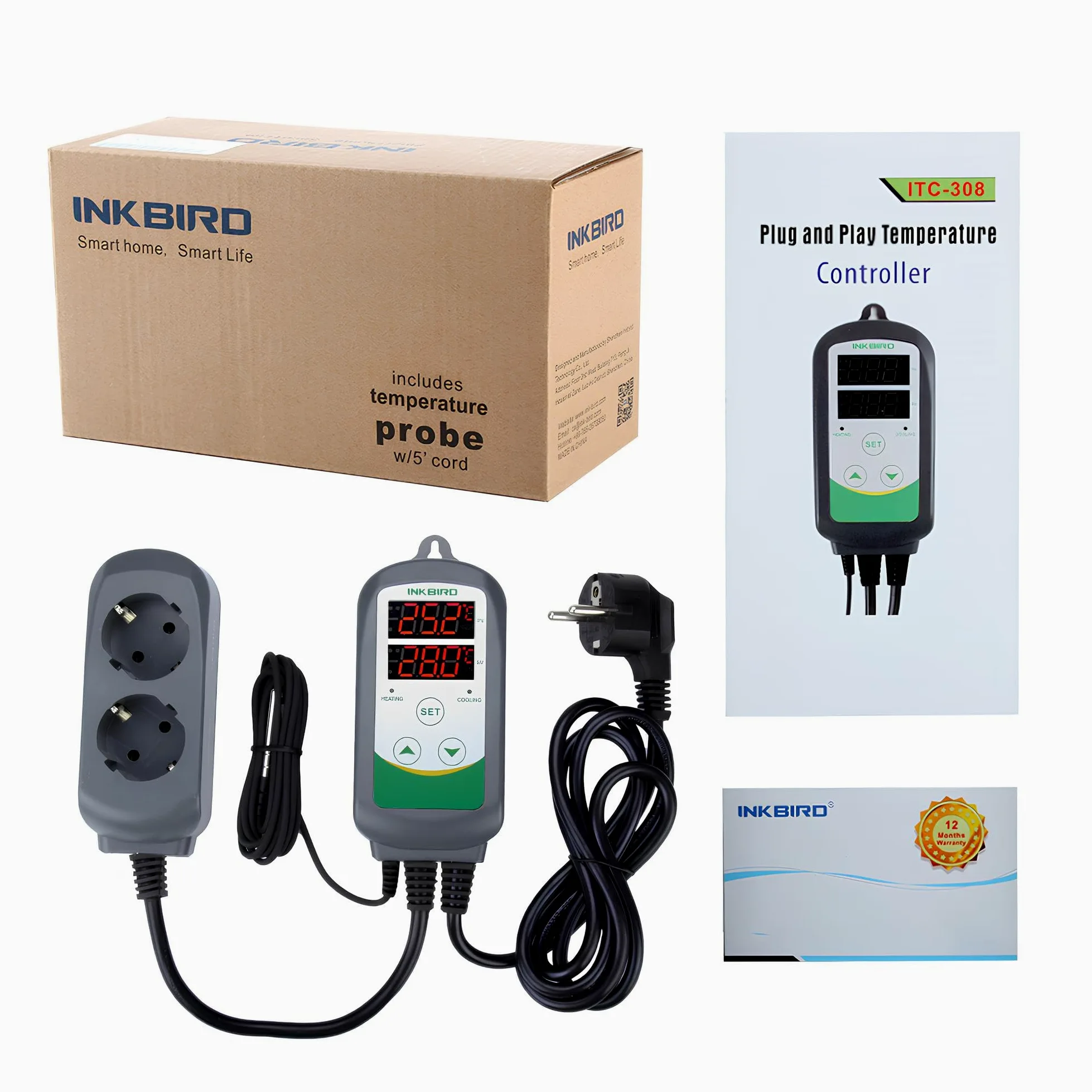 Thermorregulador Inkbird ITC-308S Controlador digital para calefacción y refrigeración