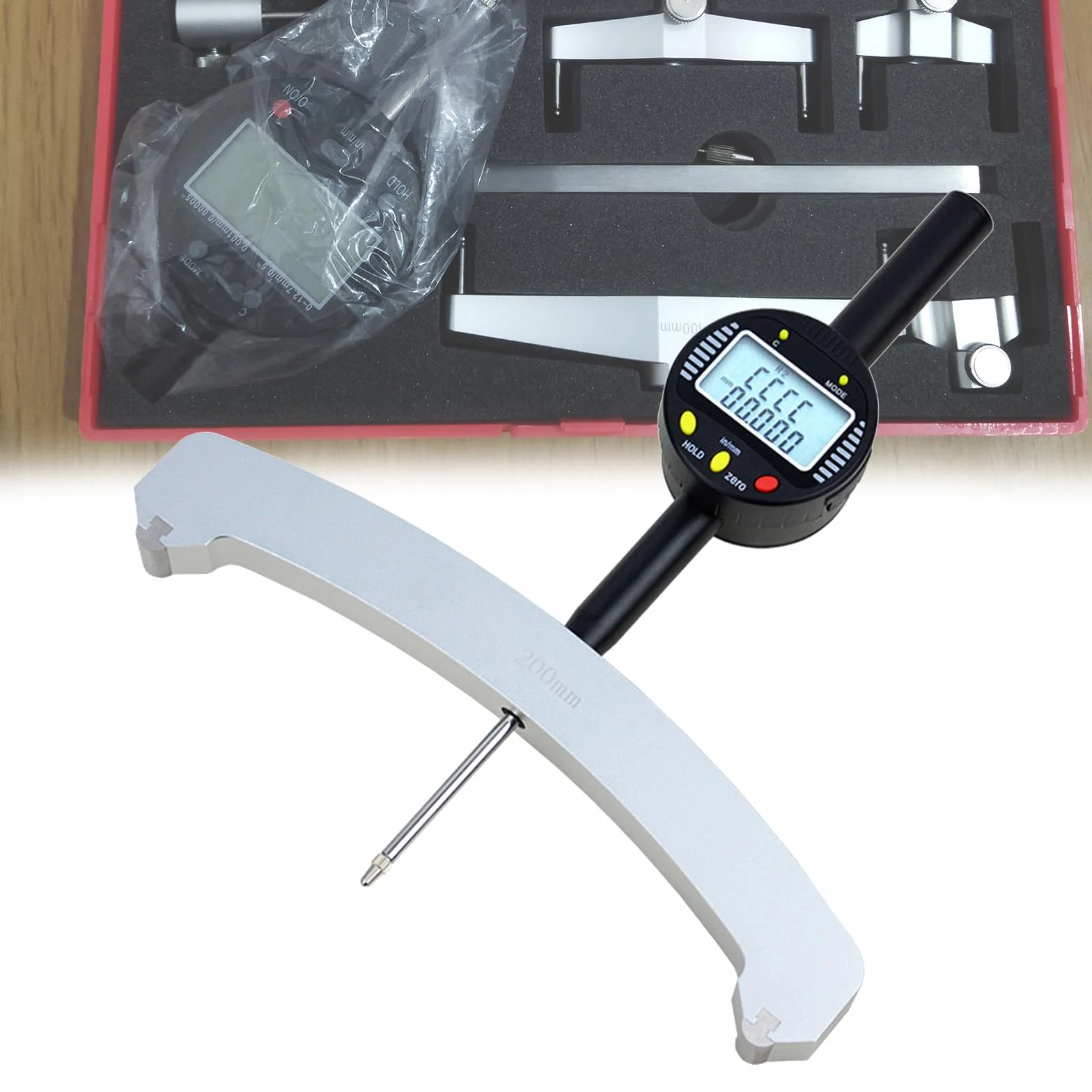 Medidor Electrónico Radio Interior Y Exterior,Medidor Radio Digital Alta Precisión,Rango Medición 0-50,8 Mm,Precisión 30um,para Piezas Mecánicas,Moldes Madera