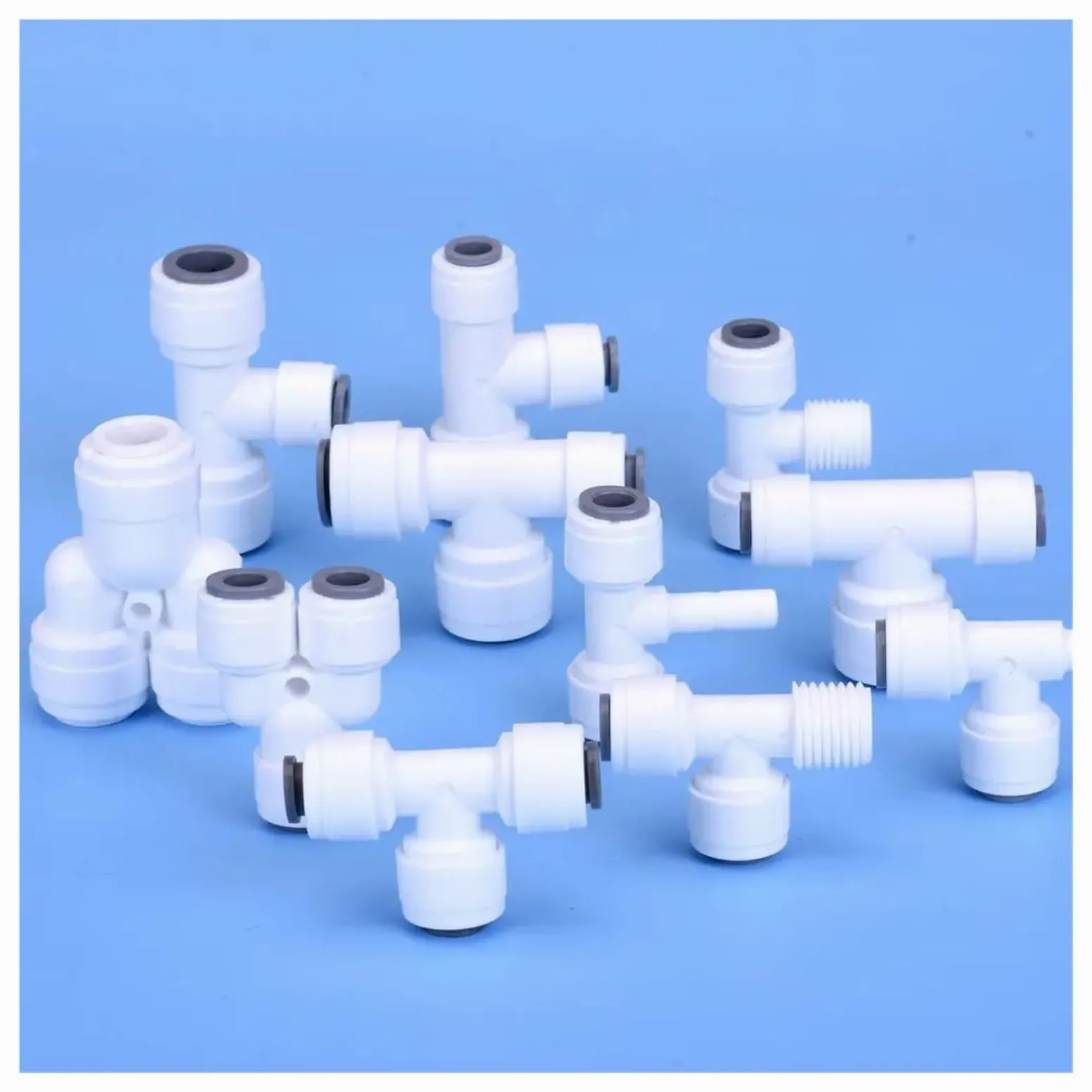 Accesorio de agua, rosca macho-hembra, conexión rápida, conector de manguera de 1/4" y 3/8", filtro de agua, piezas de ósmosis inversa(JSQMK048,50 pcs)