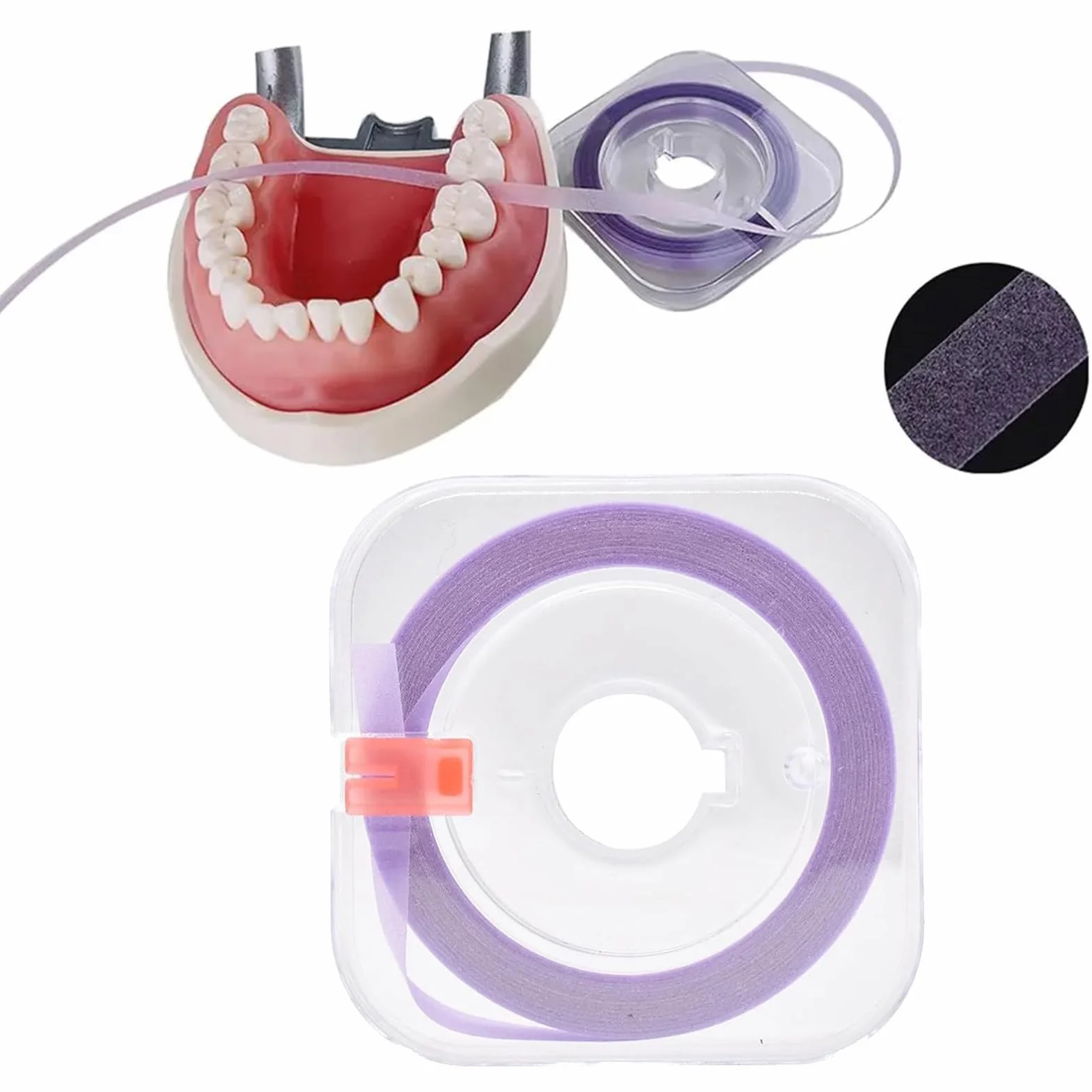 Papel de Lija Dental Morado, Tiras de Pulido Dental Doble Cara 4 mm x 6 m