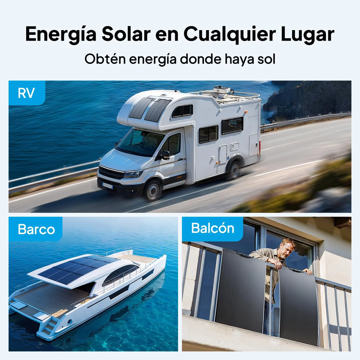 BLUETTI 2 Paneles Solares Flexibles de 100W para Sistema Solar 48V RV, 23,4% Alta Eficiencia, Flexible 240°, Panel Solar IP67 para Autocaravanas, Camping, Embarcaciones y Superficies Curvas
