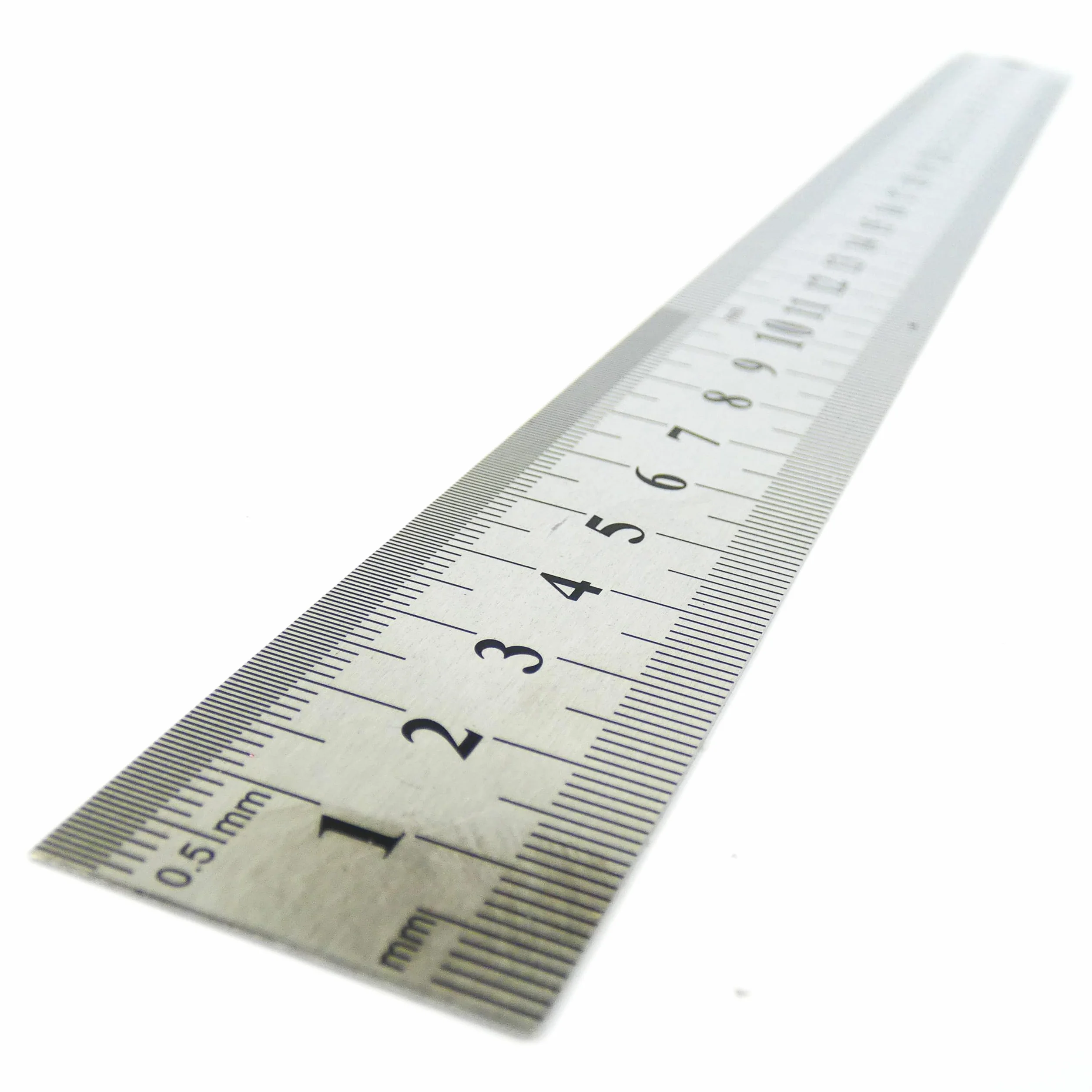 Regla de Acero Inoxidable 30 cm Doble Escala mm y Pulgadas Metálica para Escuela Oficina Taller