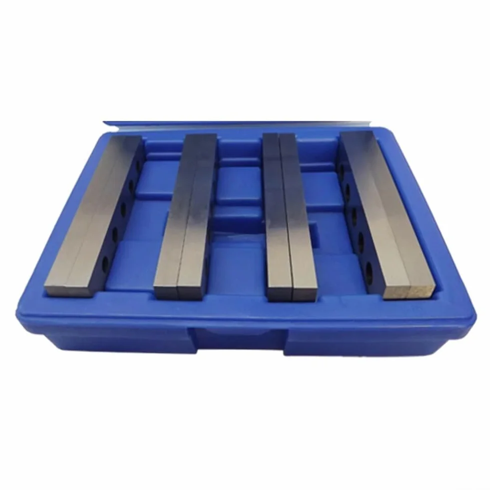 Juego de 4 pares de 4 pares de bloques cuadrados de acero de precisión con agujeros de montaje para diseño de metalurgia
