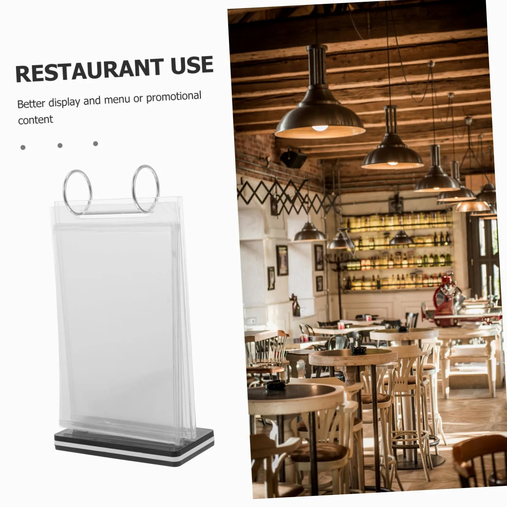 5piezas Soporte De Menú De Escritorio Transparente Para Restaurantes Exhibidores Estables Para Carteles Porta Menús Ligero y Fácil De Usar Para Tiendas y Eventos