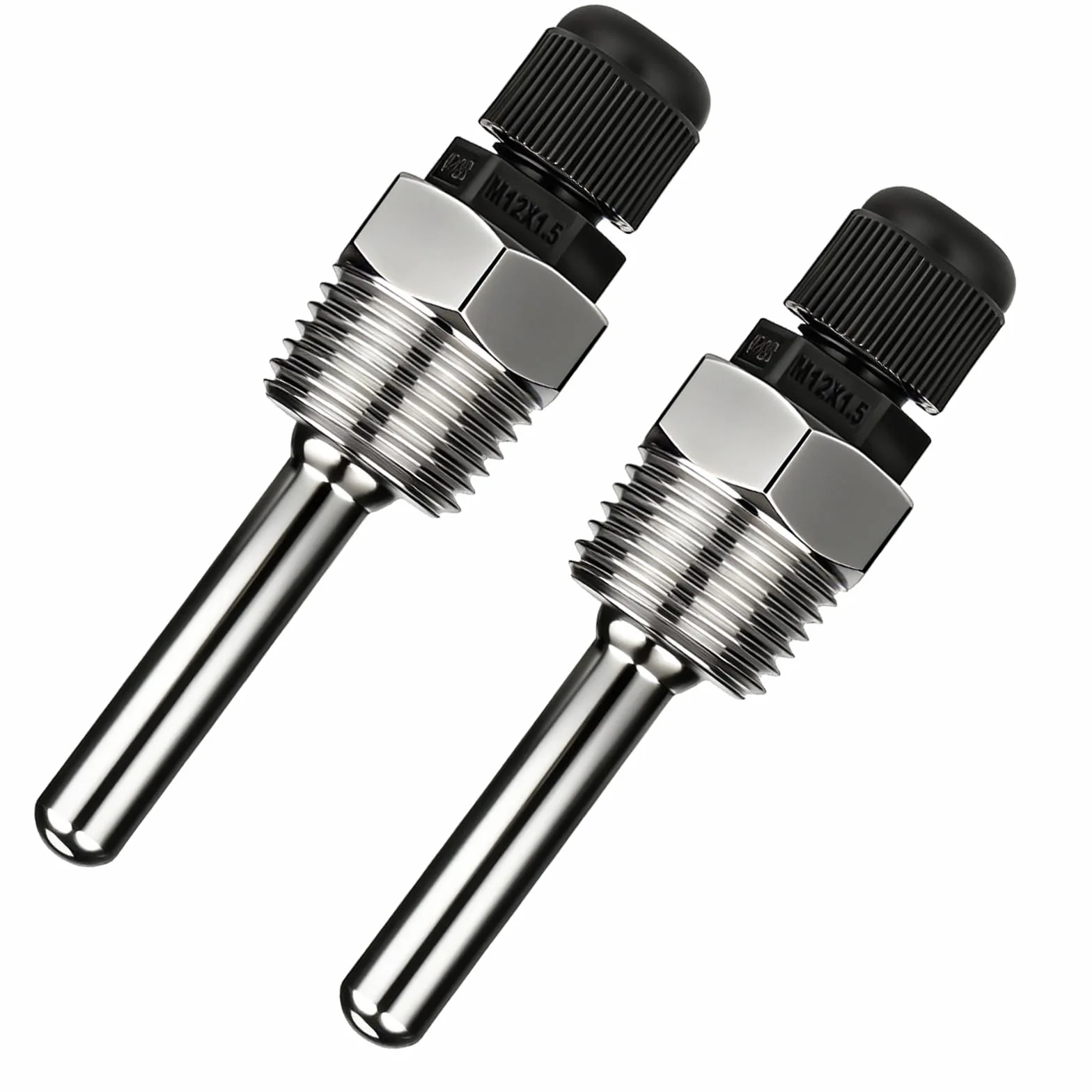 2 Piezas Manguitos de Buceo de Acero Inoxidable 304 Rosca G 1/2 Pulgadas Manguitos de Buceo para Sensor de Temperatura Tubos de Protección Contra Inmersión (8 x 50 mm)