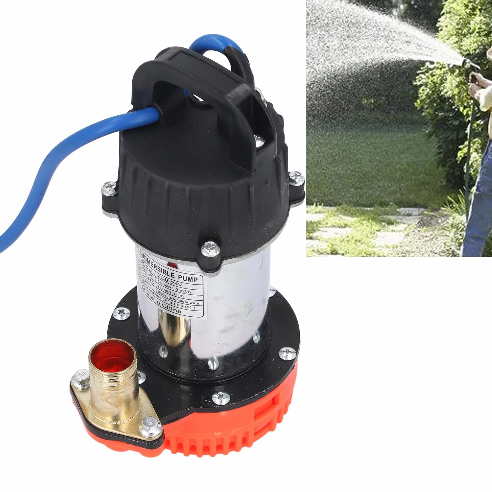 Bomba sumergible de agua solar sumergible de 24 V CC, 220 W, alta carrera, 8 m, gran bomba de pozo profundo para granja, bomba de agua de bajo consumo para exteriores