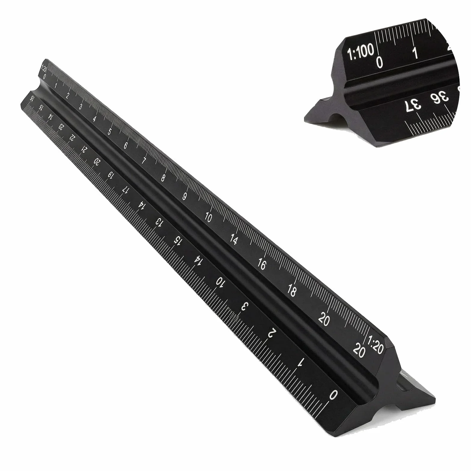Escalímetro 30 cm Aluminio Profesional Métrica 1:20 1:25 1:50 1:75 1:100 1:125 Grabado Láser