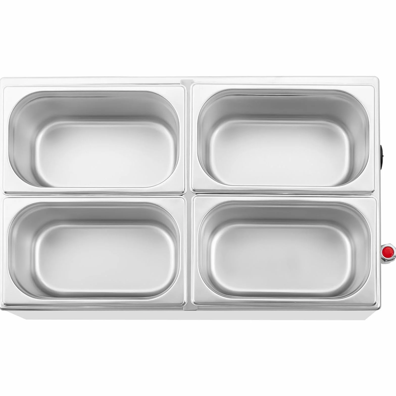 Royal Catering Baño María Profesional para Hostelería RCBM_GN1/4 (Potencia: 600 W, Cantidad de contenedores GN: 4, Volumen total: 4 x 4 L)