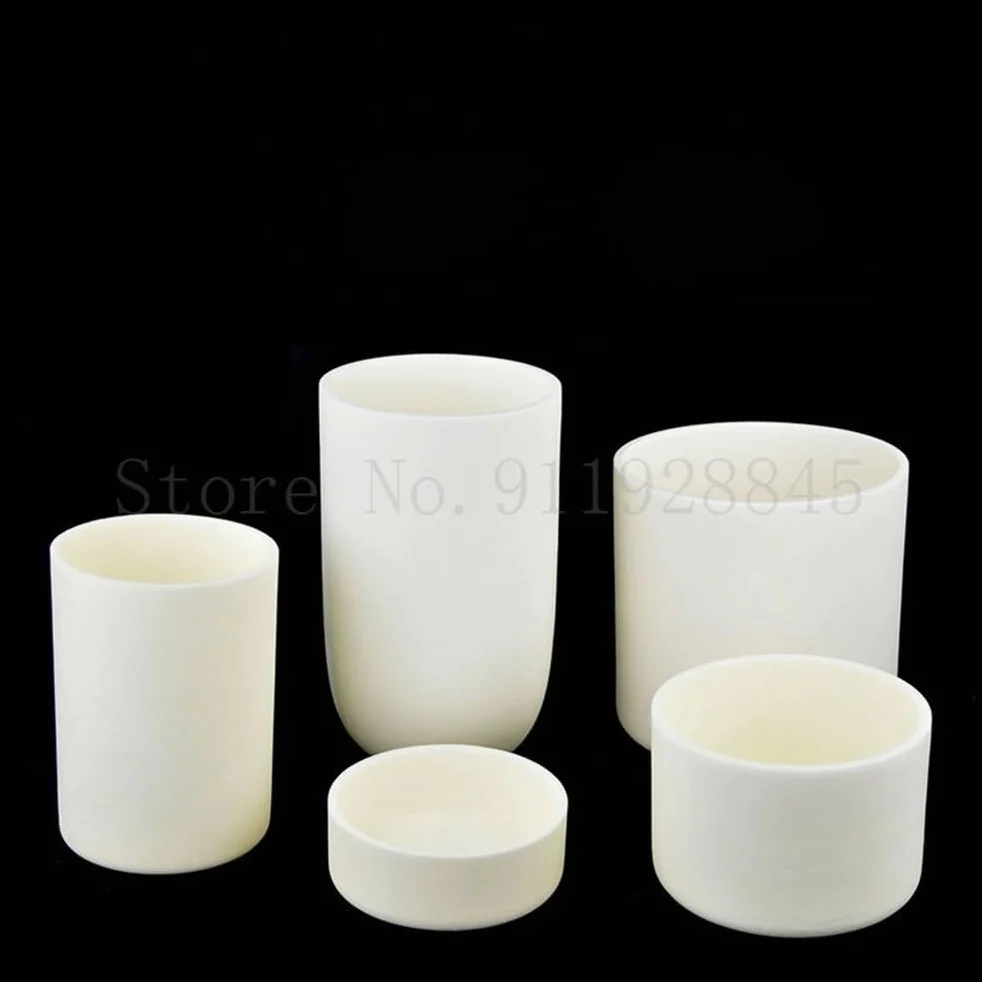 Crisol cilíndrico de corindón (1 unidad) - Crisol de alúmina de 5-1000 ml for análisis de laboratorio y fusión de materiales(400ml)