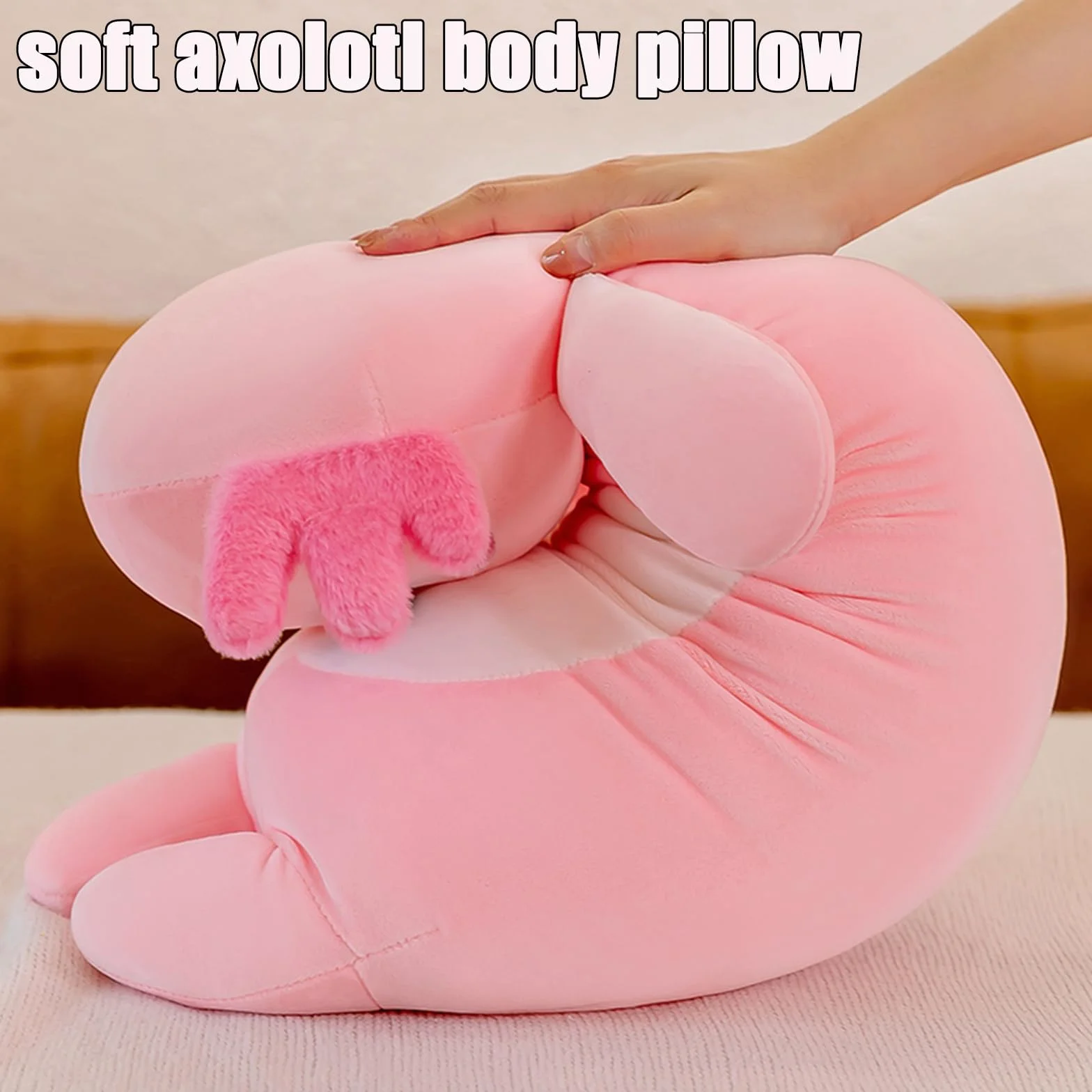 Axolotl Largo Almohada de Felpa Suave Peluche 65cm Rosa