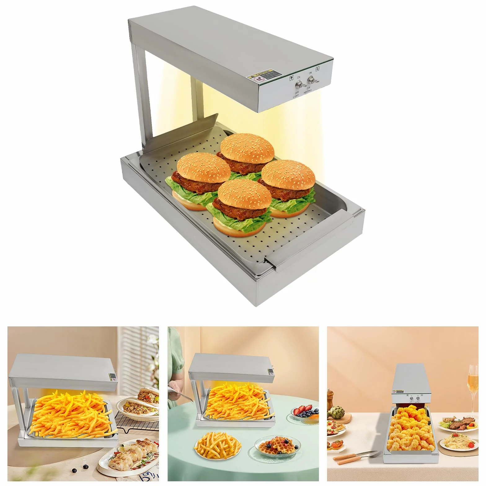 Calentador de patatas fritas eléctrico 750 W puente térmico