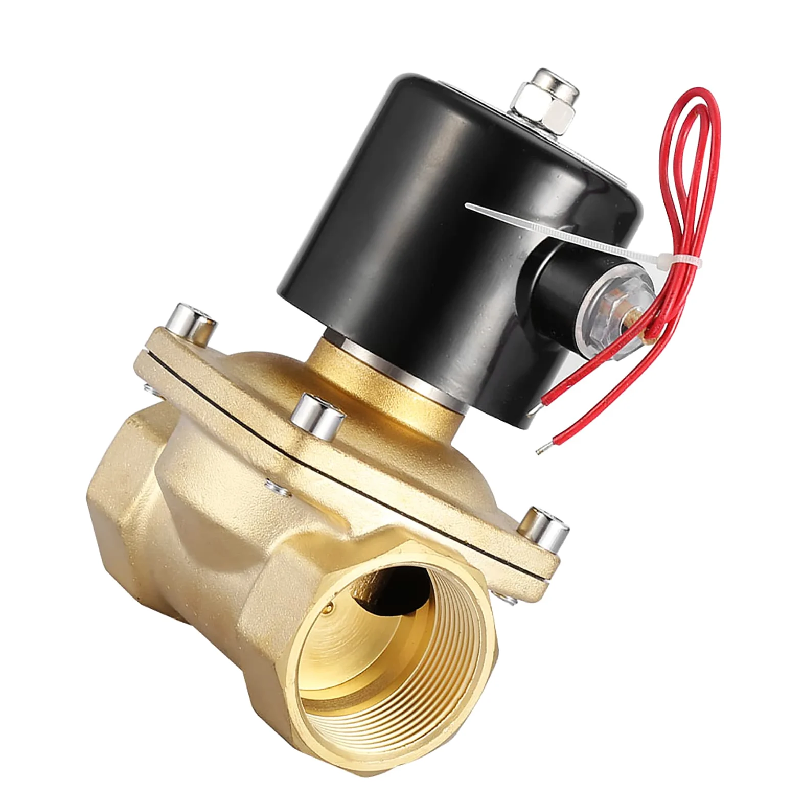 Válvula Solenoide Eléctrica Válvula Solenoide Bidireccional de Latón DN40 1-1 2 Pulgadas 220 VCA Normalmente Cerrada IP65 0 a MPa para Control de Flujo de Aceite, Aire y Agua