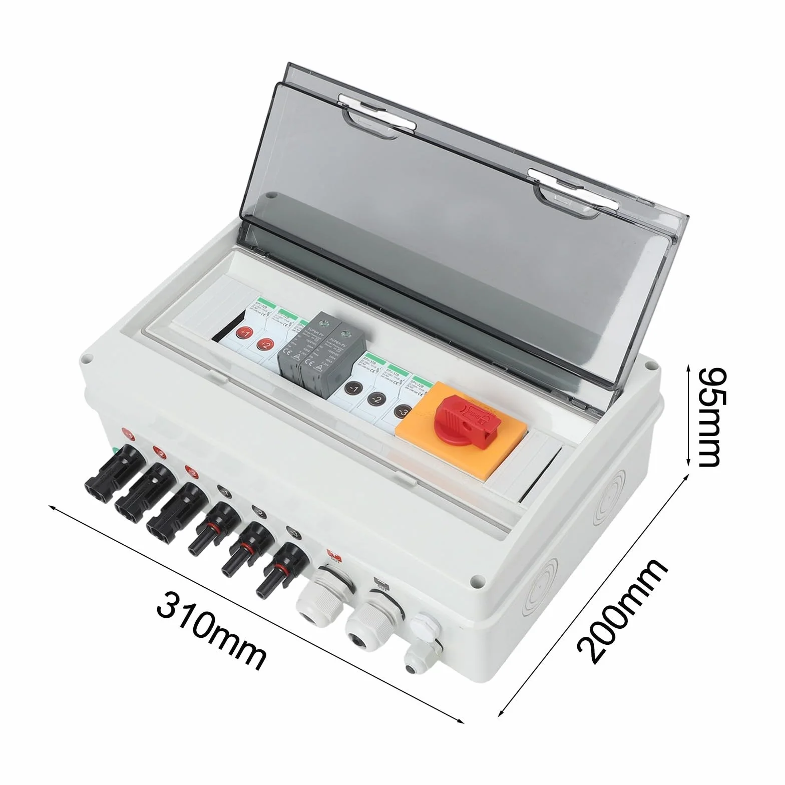 Caja combinada solar fotovoltaica de 3 cuerdas de 1000 V 3 en 1 salida