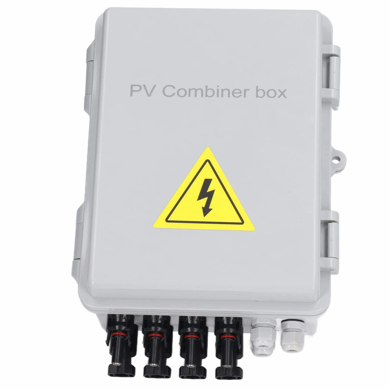 Caja Combinadora Fotovoltaica de 4 Cuerdas con Fusible de Corriente Nominal de 15 A y Disyuntor Solar de CC de 63 A, Caja Combinadora Solar A Prueba de Agua IP65 Pararrayos para Sistema de Panel