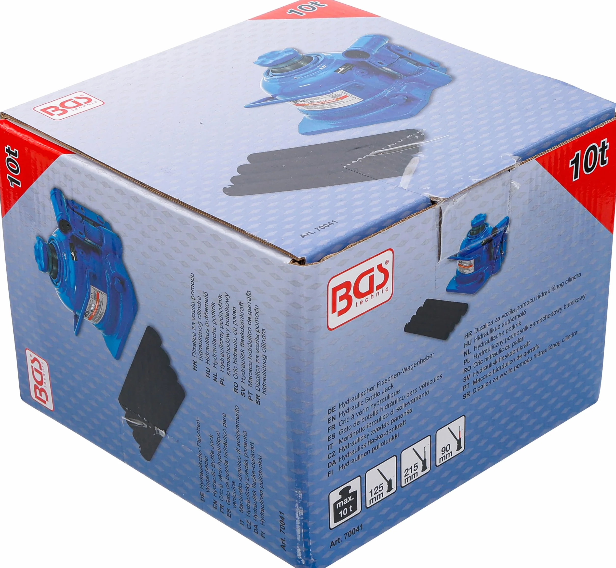 BGS Gato de botella hidráulico extra plano 10 t