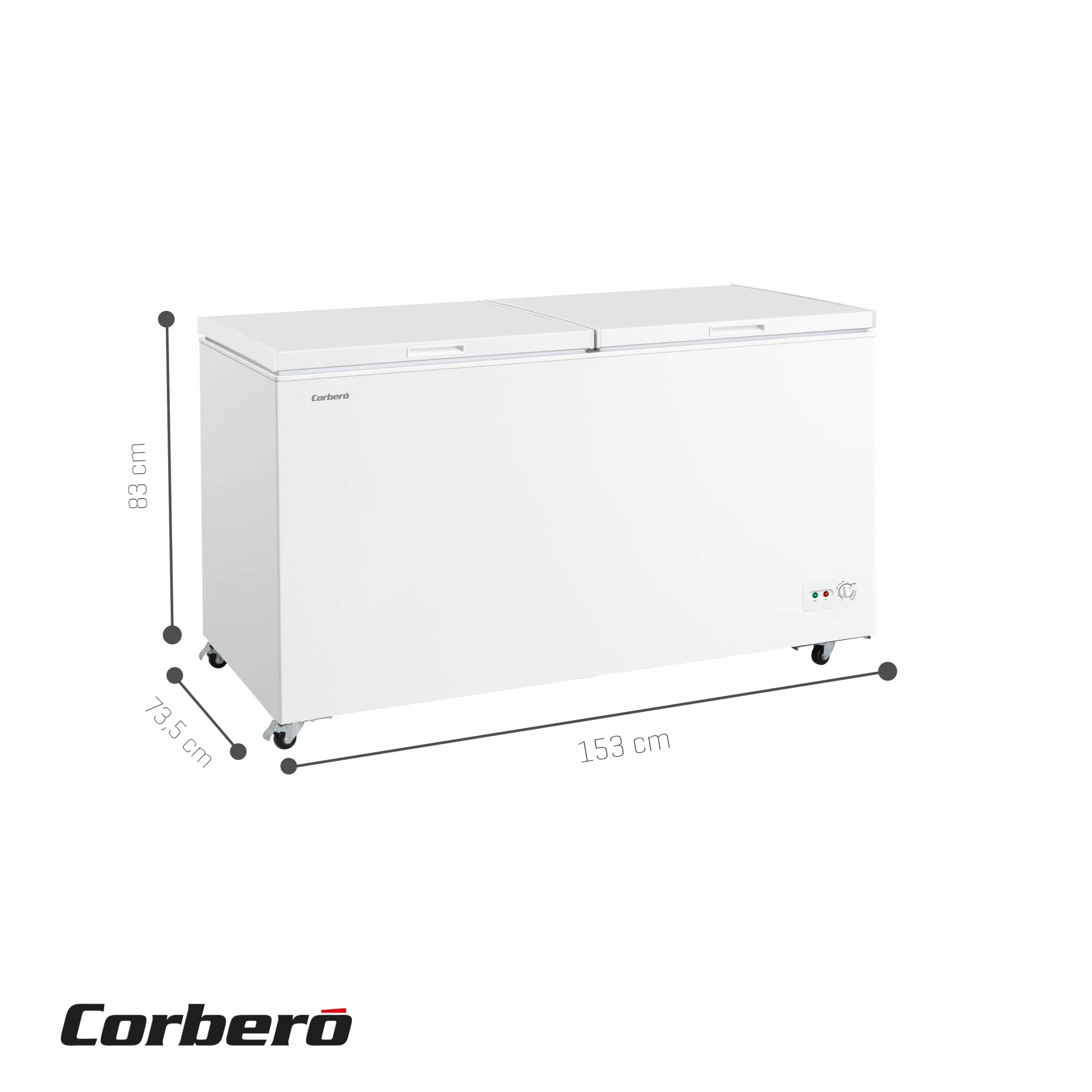 Corberó Congelador Arcón Horizontal CCHM521W 508L 153cm Sistema Dual Blanco