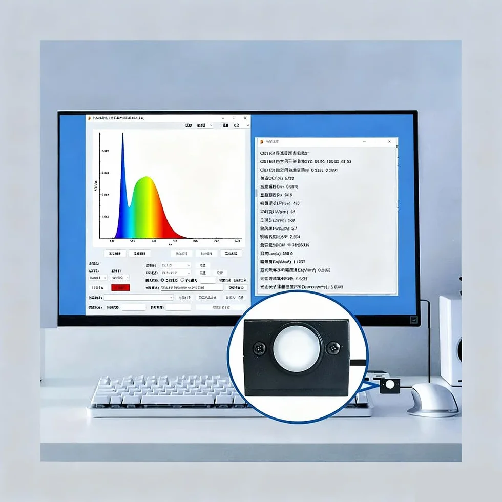 Espectrómetro de mano: medidor de luz de grado de laboratorio para I+D LED y horticultura, mide PPFD, CRI, CCT, Lux, gráfico de espectro