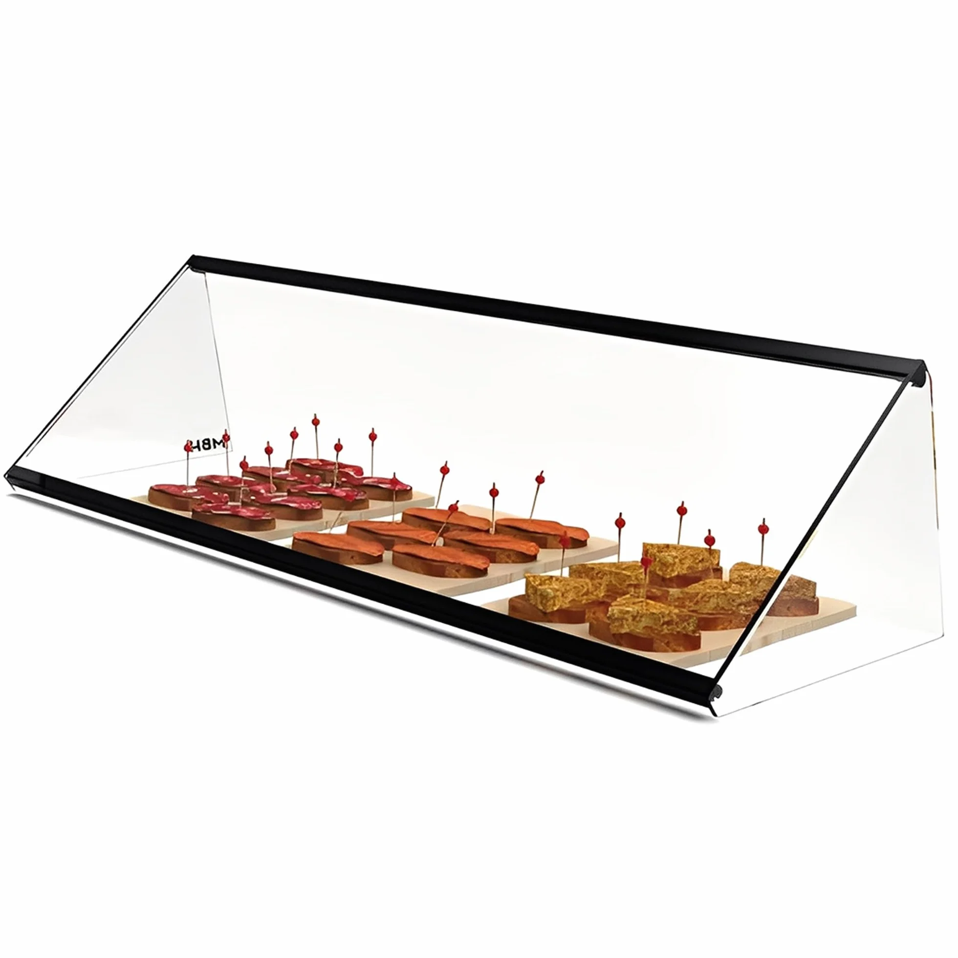 MBH - Vitrina expositora neutra PITAGORAS 92 cm para hostelería. Expositor neutro de cristal para bollerí­a y reposterí­a.