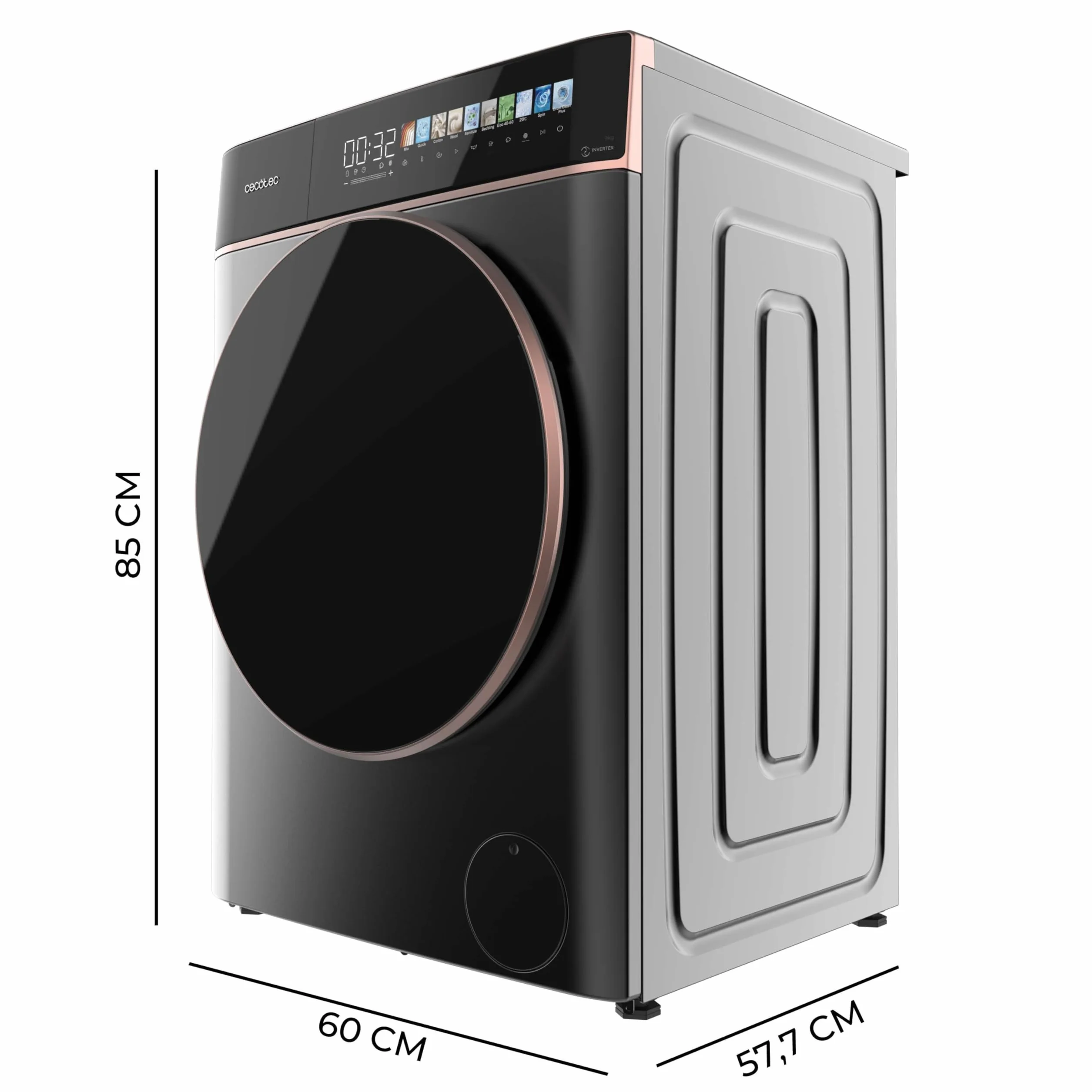 Cecotec Bolero DressCode 9900 Lavadora Carga Frontal 9kg 1400 Rpm Inverter Acero A