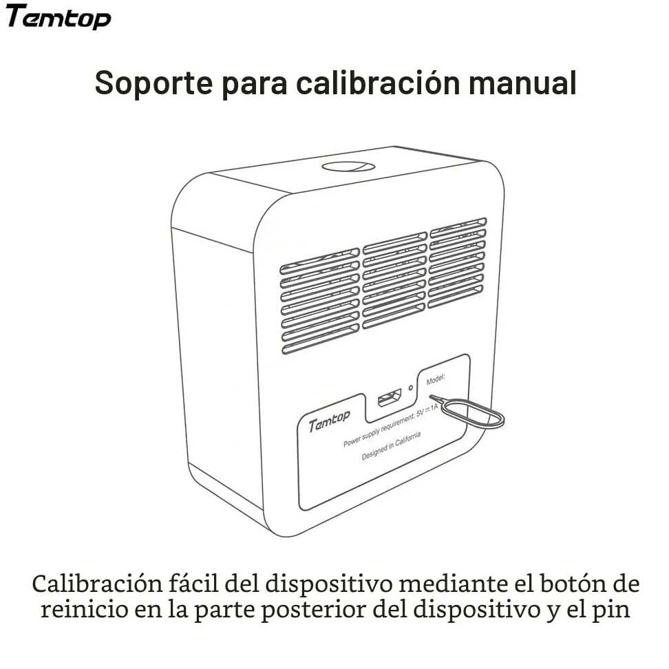 Temtop M10 Monitor Detector de Calidad del Aire para PM2.5/HCHO/TVOC/AQI, Monitor Portátil Inteligente, Batería Recargable