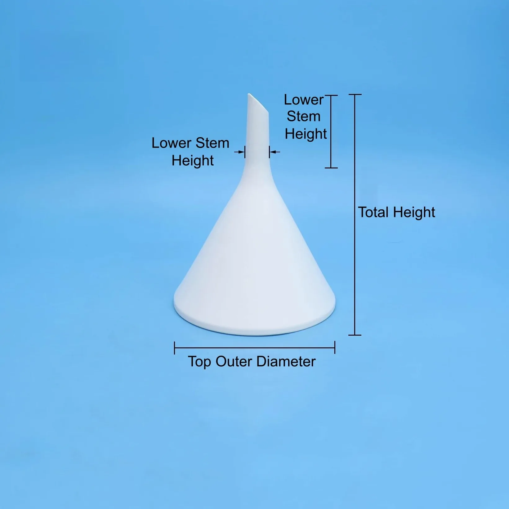 Embudo de PTFE, herramienta de filtración de laboratorio cónica de 32-160 mm(D130mm)