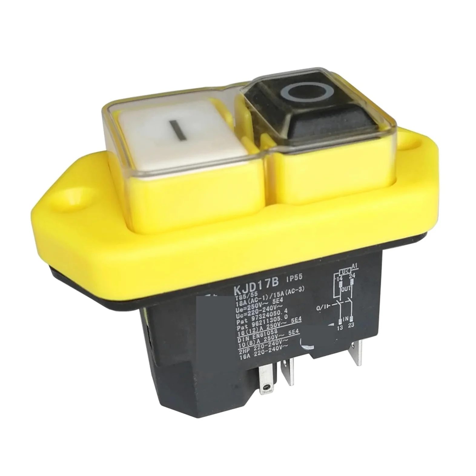 Emergency Stop Switch KJD17B/220V 16(12) A 4pin 5Pin IP55 Waterproof Pushbutton Switches Electromagnetic Push Button Switch(4pin) Controls Switches
