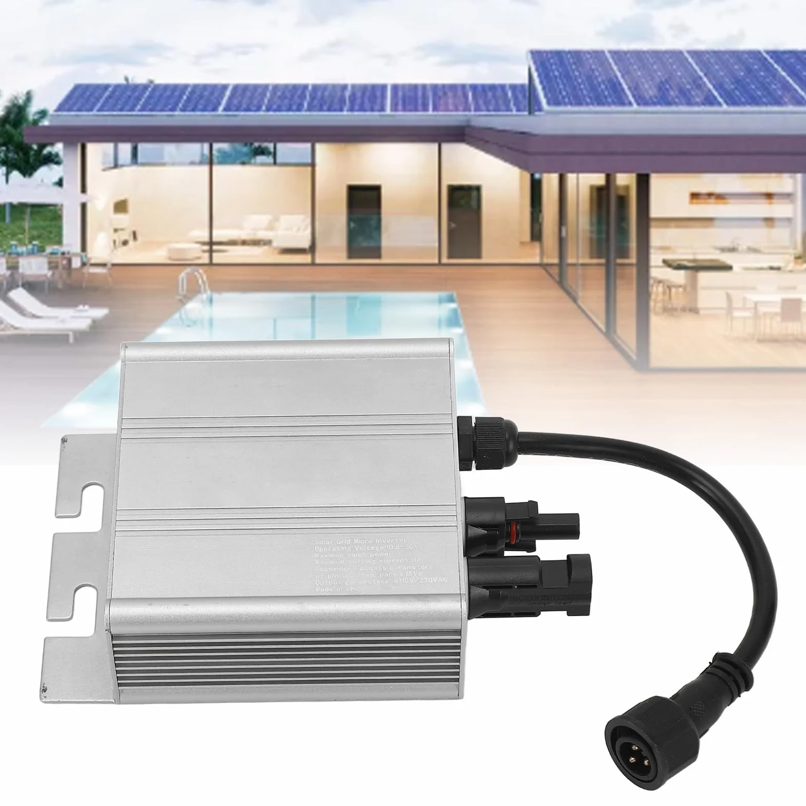 MPPT Solar Grid Tie Micro Inversor Impermeable Inversor de Onda Sinusoidal Pura Identificación Automática Inversores de Potencia 120V AC230V (180W)