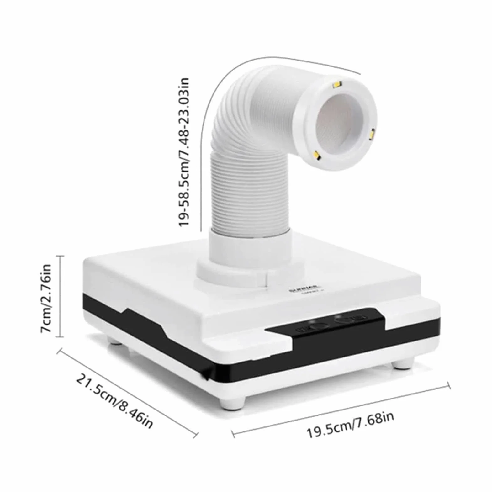 SenhE Aspirador Dental de Mesa, Aspirador Portátil Fuerte LED, Colector de Polvo de Escritorio, Banco de Trabajo de Pulido Dental, Colector de Polvo para Laboratorio Dental