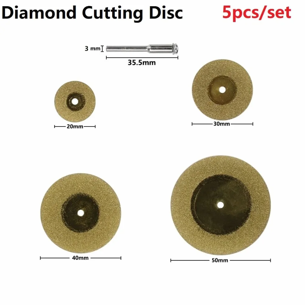 Discos de corte de diamante con revestimiento de titanio 20/30/40/50 mm para vidrio cerámica piedras preciosas metal