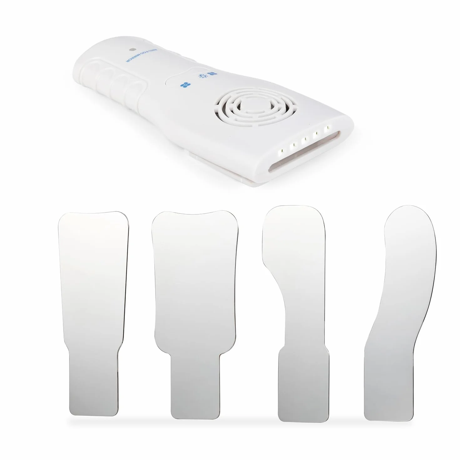 Espejos intraorales para fotografía dental, espejo reflector, oclusal de cristal, ortodóntico de dos caras, LED, cargador inalámbrico y ventilador