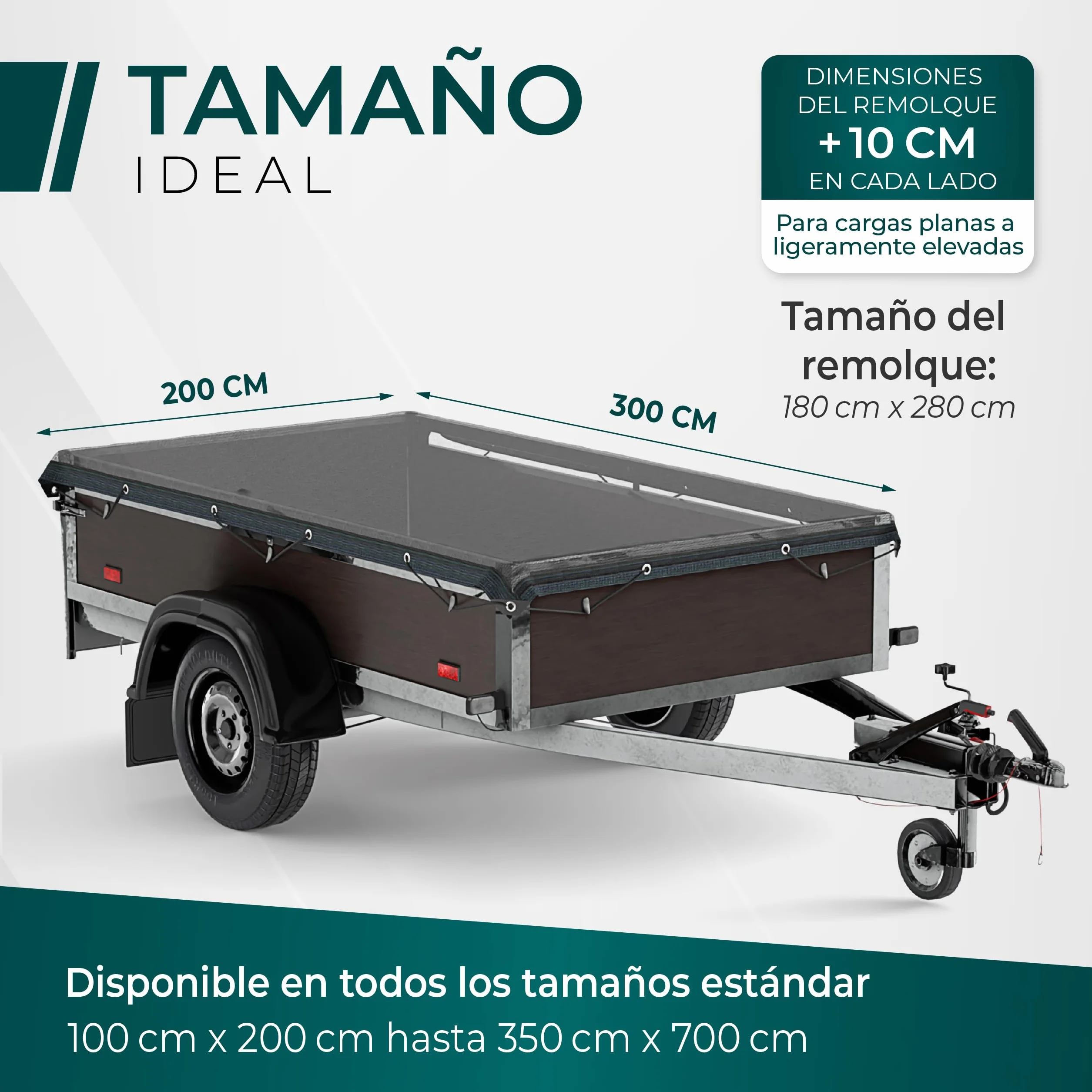 CargoVA® - Red de Remolque de Malla Fina 3x6M - Red de Cobertura Negra de Malla Fina con Cuerda elástica - para una sujeción óptima de la Carga